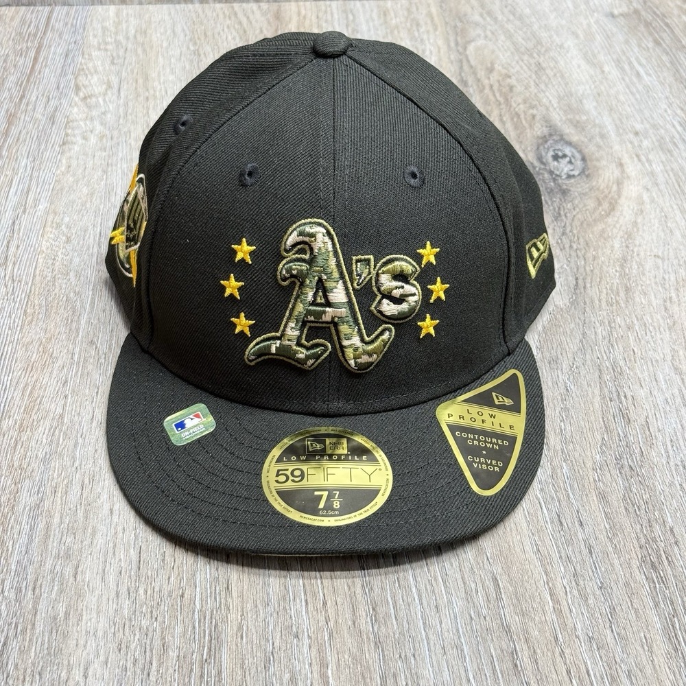Black A's Size 7-7/8 2024 Armed Forces Day On-Field 59FIFTY Fitted New Era Men